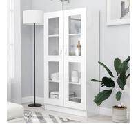 vidaXL Armoire à vitrine Blanc brillant 82,5x30,5x150 cm Aggloméré