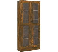 Vidaxl Armoire À Vitrine Chêne Fumé 82,5x30,5x185,5 Cm Bois Ingénierie Multicolore