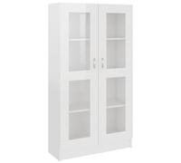 vidaXL Armoire vitrine 802765 Blanc brillant 82,5x30,5x150 cm Bois d'ingénierie