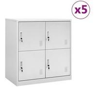 vidaXL Armoires à casiers 5 pcs Gris clair 90x45x92,5 cm Acier3095227 Gris G