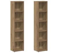 vidaXL Lot de 2 armoires à CD chêne artisanal 21×16×93,5 cm 855839