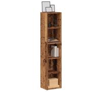 vidaXL Armoires à CD 2 pcs vieux bois en bois d'ingénierie 21×16×93,5 cm Multicolore
