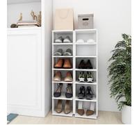 vidaXL Armoires à chaussures 2 pcs Blanc 27,5x27x102cm bois ingénierie 808486
