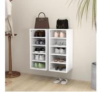 Vidaxl Armoires À Chaussures 2 Pcs Blanc 31,5x35x70 Cm Aggloméré Multicolore