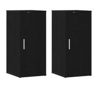 vidaXL Armoires à Chaussures 2 pcs chêne Noir 32x35x70 cm, Rangement à Chaussures, Placard à Chaussures, Support à Chaussures