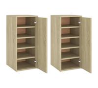 vidaXL Armoires à chaussures 2 pcs. chêne Sonoma 32x35x70 cm Bois composite