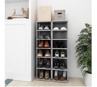 vidaXL Armoires à chaussures 2 pcs Gris béton 27,5x27x102 cm 808494