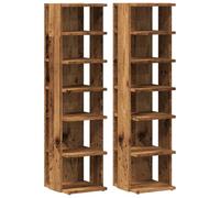 vidaXL Armoires à chaussures 2 pièces – bois d'ingénierie vieux bois – Marron