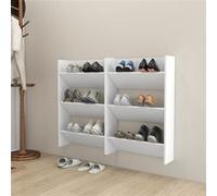 vidaXL Armoires à chaussures murales 2 pièces Blanc 60x18x90 cm Aggloméré