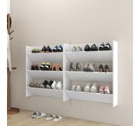 vidaXL Armoires à chaussures murales 2 pcs Blanc 80x18x90 cm Aggloméré