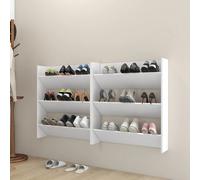 vidaXL Armoires à chaussures murales 2 pcs Blanc 80x18x90 cm Aggloméré