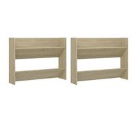 Vidaxl Armoires À Chaussures Murales 2 Pcs Chêne Sonoma 80x18x60 Cm Marron