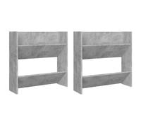 Vidaxl Armoires À Chaussures Murales 2 Pcs Gris Béton 60x18x60 Cm Gris