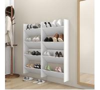 Armoires à chaussures murales 4 pcs Blanc 60x18x60 cm Aggloméré