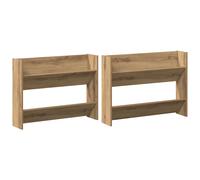 vidaXL Armoires à chaussures murales - Lot de 2, Chêne Artisan, 80x18x60 cm, Fait en bois d'ingénierie