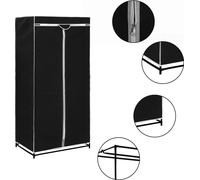 2 pcs Garde robes Noir 75x50x160 cm