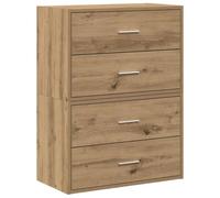 Vidaxl Armoires Avec 2 Tiroirs 2 Pcs Chêne Artisanal Bois D'ingénierie Marron