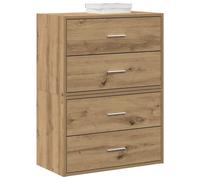 vidaXL Armoires avec 2 tiroirs 2 pcs chêne artisanal bois d'ingénierie Marron