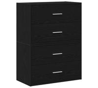 Vidaxl Armoires Avec 2 Tiroirs 2 Pcs Chêne Noir Bois D'ingénierie Marron