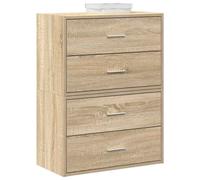 Vidaxl Armoires Avec 2 Tiroirs 2 Pcs Chêne Sonoma Bois D'ingénierie Marron