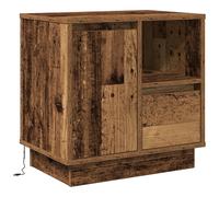 vidaXL Table de nuit avec LEDs en bois vintage 50x34,5 x 50 cm. Une table de chevet rustique, compacte, avec rangement USB 869590