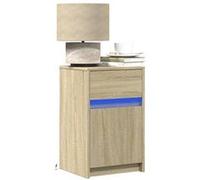 vidaXL Table de nuit 2 pcs avec lumières LED chêne Sonoma