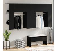 Vidaxl Armoires De Couloir 2 Pcs Chêne Noir Bois D'ingénierie Noir