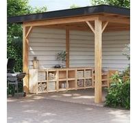 Vidaxl Armoires De Cuisine D'extérieur 3 Pcs Bois De Pin Massif Marron