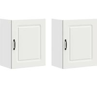 vidaXL Armoires de cuisine suspendues 2 pcs. Kalmar Blanc Matériau dérivé du bois