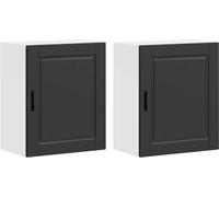 vidaXL Armoires de cuisine suspendues 2 pcs. Porto Noir Bois composite