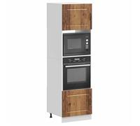 vidaXL Armoires de four 2 pièces Lucca Bois d'ingénierie Vieux bois Marron