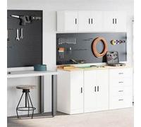 Armoires de garage 2 pcs blanc bois d'ingénierie 3328287