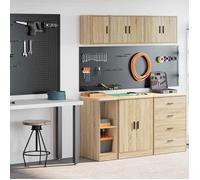 vidaXL Armoires de garage 2 pcs chêne sonoma bois d'ingénierie