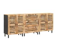 vidaXL Armoires de Rangement 3 pc Motif Motif 180 x 33 x 75 cm Naturel, Solutions de Rangement élégantes, Meubles Modernes, étagères rectangulaires, Organisateur de Salon, Design Pratique
