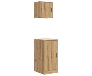 vidaXL Armoires Garage 2 pcs chêne Artisanal Bois d'ingénierie