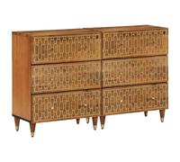 Vidaxl Armoires Latérales 2 Pcs 60x33x75 Cm Bois Massif De Manguier Marron