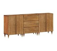 vidaXL Armoires latérales 3 pcs 60x33x75 cm Bois Massif de manguier, Armoire, Armoire de Rangement, Armoire Console, Placard, Buffet de Salon