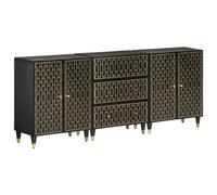 vidaXL Armoires latérales 3 pcs 60x33x75 cm bois massif de manguier Marron