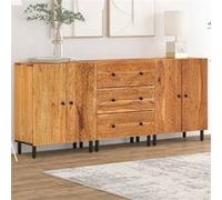 vidaXL Armoires latérales 3 pcs 60x33x75 cm bois massif d'acacia Marron