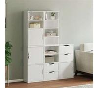 vidaXL Armoires latérales 5 pcs ODDA Blanc 40x24x79 cm Bois Massif pin, Armoire, Buffet, Meuble de Rangement de Cuisine, Meuble de Rangement