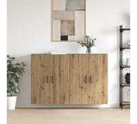 Vidaxl Armoires Murailles 2 Pcs Chêne Artisanal 69,5 X 34 X 90 Cm