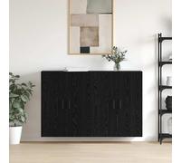 Vidaxl Armoires Murailles 2 Pcs Chêne Noir 69,5 X 34 X 90 Cm