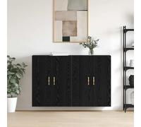 Vidaxl Armoires Murailles 2 Pcs Chêne Noir 69,5 X 34 X 90 Cm