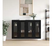 Vidaxl Armoires Murailles 2 Pcs Chêne Noir 69,5 X 34 X 90 Cm