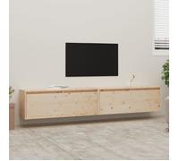 vidaXL Armoires murales 2 pcs 100x30x35 cm Bois de pin massif Marron