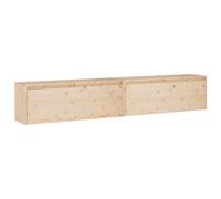 Vidaxl Armoires Murales 2 Pcs 100x30x35 Cm Bois De Pin Massif Marron