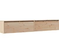 Vidaxl Armoires Murales 2 Pcs 100x30x35 Cm Bois De Pin Massif Marron