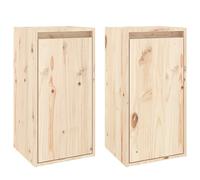 Vidaxl Armoires Murales 2 Pcs 30x30x60 Cm Bois De Pin Massif Marron