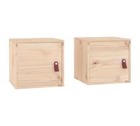 Vidaxl Armoires Murales 2 Pcs 31,5x30x30 Cm Bois De Pin Massif Multicolore