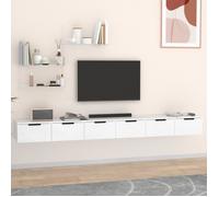 vidaXL Armoires murales 2 pcs Blanc 102x30x20 cm Bois d'ingénierie 3115900